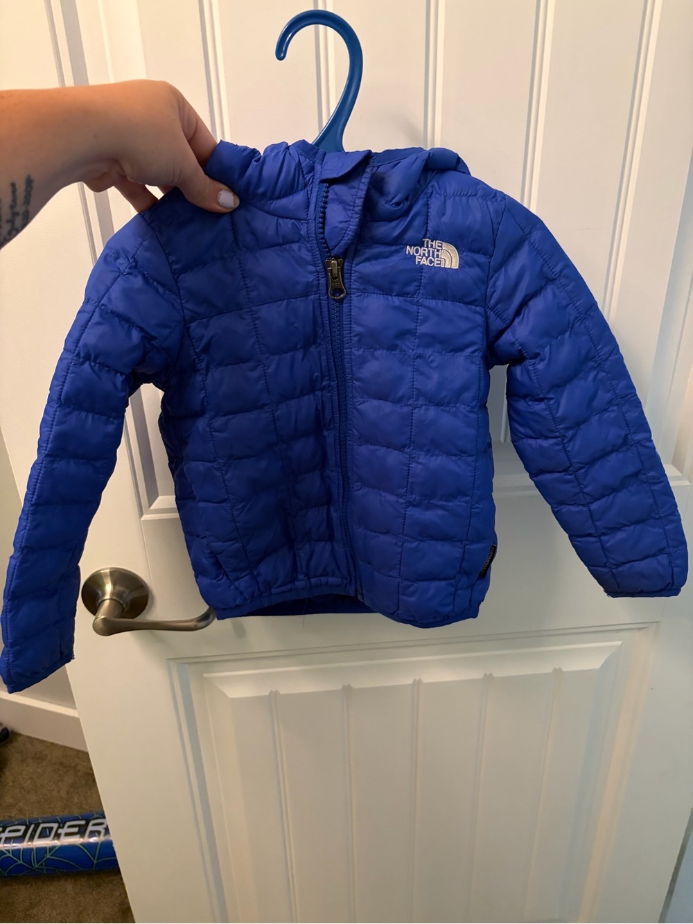 North Face Thermoball Blue Insulated Jacket with Hood